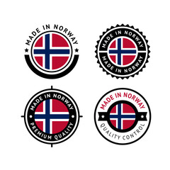 National flag of the Norway, set flat vector icons