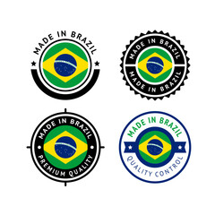 National flag of the Brazil, set flat vector icons