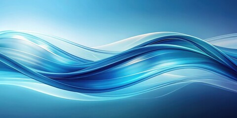 Wavy blue hues gently merge into a serene abstract background