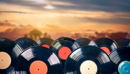 vinyl records music background