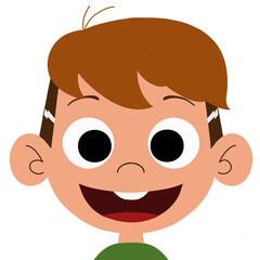 Cartoon Happy Boy Avatar Ilustration