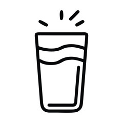 Glass icon set water or milk drinking glass vector symbol glassware pictogram in black