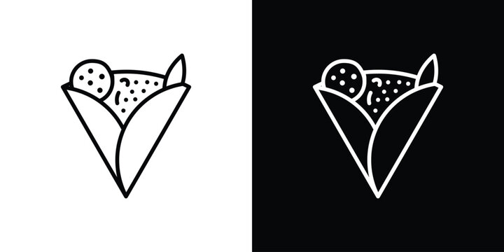 Crepe icon in black. flat graphic vector icon