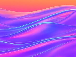 Naklejka premium Abstract Waves in Vibrant Purple and Pink Hues with Smooth Color Gradients and Modern Artistic Flair