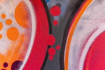 beautiful wallpaper of street wall graffiti painting of aerosol urban art. Colorful city background...