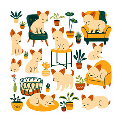 Cozy Dog in a Plant-Filled Home 3