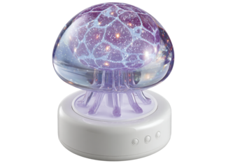Magical jellyfish night light galaxy lamp decor, Isolated On White, Png Transparent