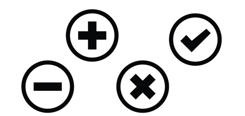 black and white buttons with a cross