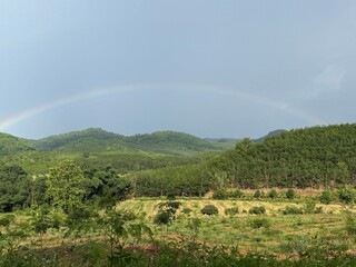rainbow in the mountains