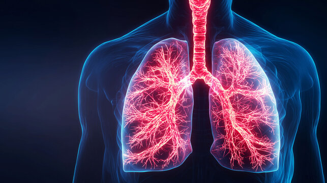 HBOT. Hyperbaric Oxygen Therapy. Oxygen. Revitalizing lung X-ray image with oxygen enhancement