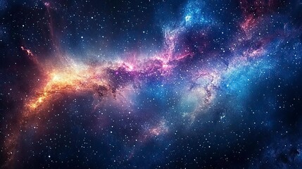 Colorful nebulae in deep space