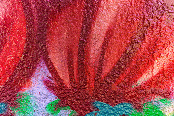 Beautiful bright colorful street art graffiti background. Abstract creative spray drawing fashion colors painting on the walls of the city. Urban Culture, aerosol texture