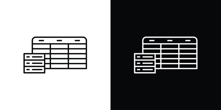 Data table icon in black. flat graphic vector icon