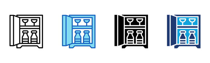 Minibar icon Multi Style Vector Illustration 