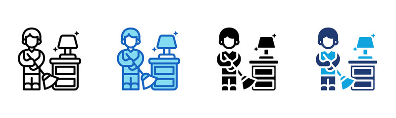 Cleaning Room icon Multi Style Vector Illustration 