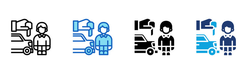 Valet Parking icon Multi Style Vector Illustration 