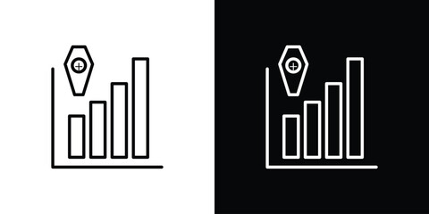 Obraz premium Death rate growth icon in black. flat graphic vector icon