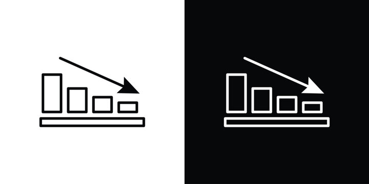 Decrease icon in black. flat graphic vector icon