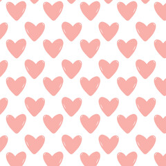 seamless pattern with pink hearts