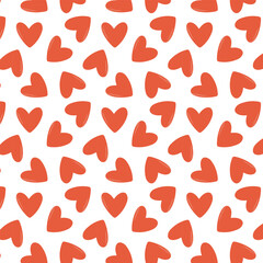 Cute hearts seamless pattern. Hand drawn heart seamless pattern. Doodle hipster simple background about love for Valentines day. Trendy simple texture with little hearts.	
