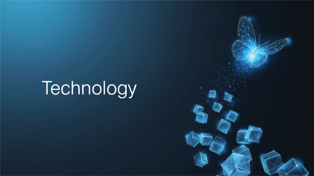 Digital Butterfly Data Transformation Technology Illustration