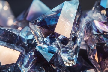 Abstract Geometric Crystals Faceted Treasures Reflecting Light in a Luxury Elegance Design Concept