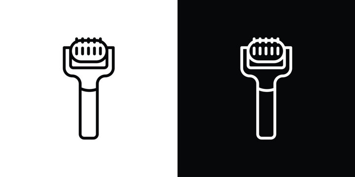 Derma roller icon in black. flat graphic vector icon