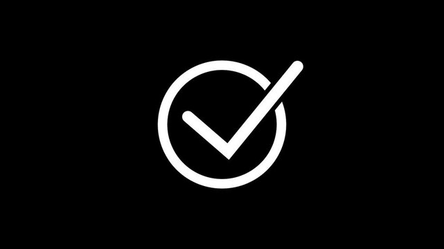 Check mark animation. check mark motion graphics. Animated tick mark icon. white color approved video footage.