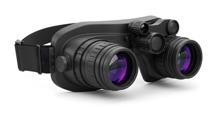 Night vision goggles, the ultimate tool for seeing in the dark. Detailed view of professional night vision goggles, used for tactical surveillance and security