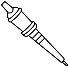 Precision Deburring Tool Minimalist Vector Illustration