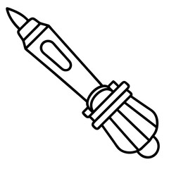 Precision Deburring Tool Minimalist Vector Illustration