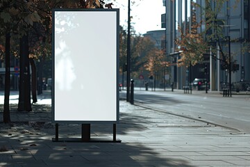 Vibrant Picture of Blank Sidewalk Advertising Stand Isolated on Background