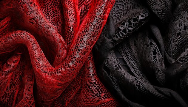 dentelle noire et rouge