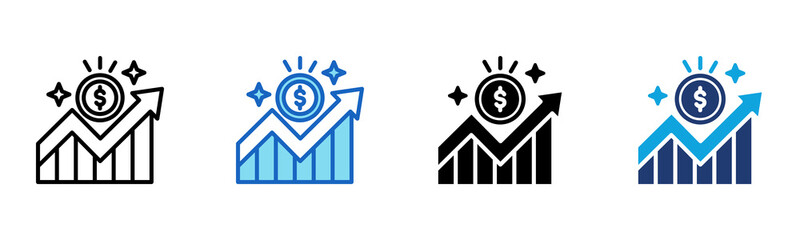 Sales Growth icon Multi Style Vector Illustration 
