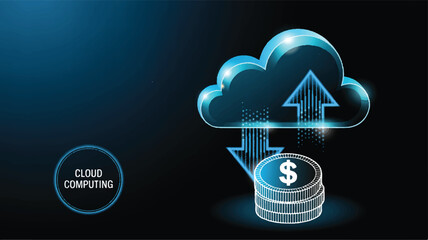 Digital Illustration Cloud Computing & Financial Transactions