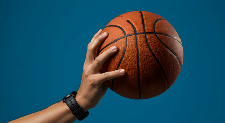 Fototapeta premium Hand and Basketball Mockup