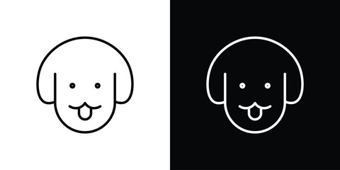 Dog icon in black. flat graphic vector icon