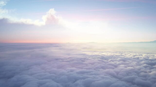 An endless flight through the clouds. Daytime. Realistic 3d animation. Loop. Slow moving white cumulus clouds. Blue sky with several layers of clouds.beautiful blue sky with soft white clouds timelaps