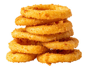  &ldquo;Stack of Golden Crispy Onion Rings, Front View, Transparent PNG&rdquo;