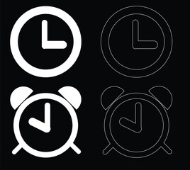 vector clock icon set