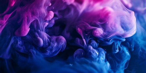 Fototapeta premium Stunning Purple and Blue Ink Swirl Abstract Background Texture for Design Projects