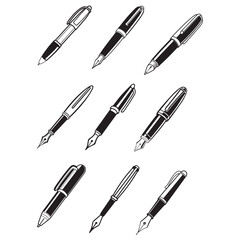Fototapeta premium Pen icon. Drawing pen icon. Writing ink mark symbol. Vector illustration