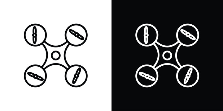 Drone icon in black. flat graphic vector icon