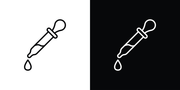Dropper icon in black. flat graphic vector icon