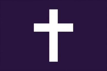 Fototapeta premium White Cross on Dark Purple Background