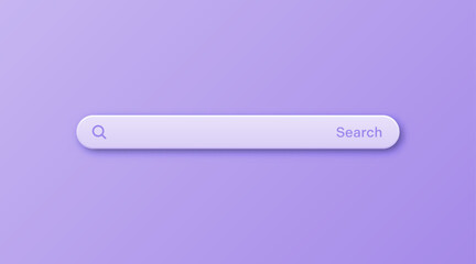 Obraz premium Colorful 3d search bar template. Internet browser engine with search box, address bar and text field. UI design, website interface element with web icons and push button. Vector illustration