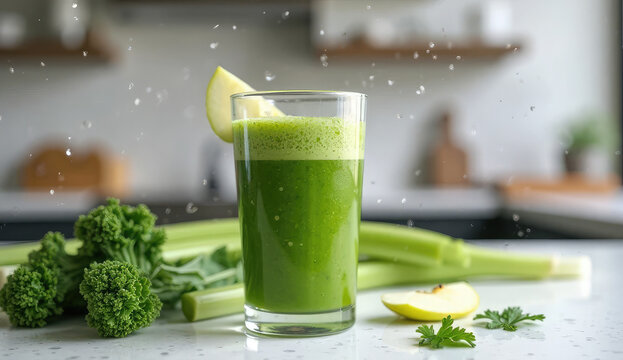 Refreshing Green Smoothie in a Glass, Perfect for a Healthy Lifestyle