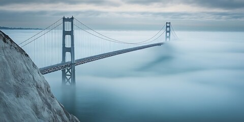 Golden Gate Bridge in Fog Iconic San Francisco Landmark