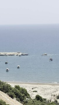 Boats and yachts moored in the backwater
