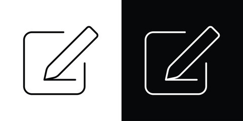 Edit button icon in black. flat graphic vector icon